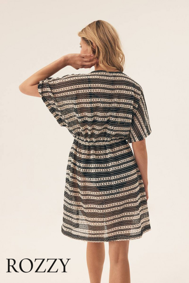 Халат пляжный Esotiq Felicita/99X 43134 черный/шампань