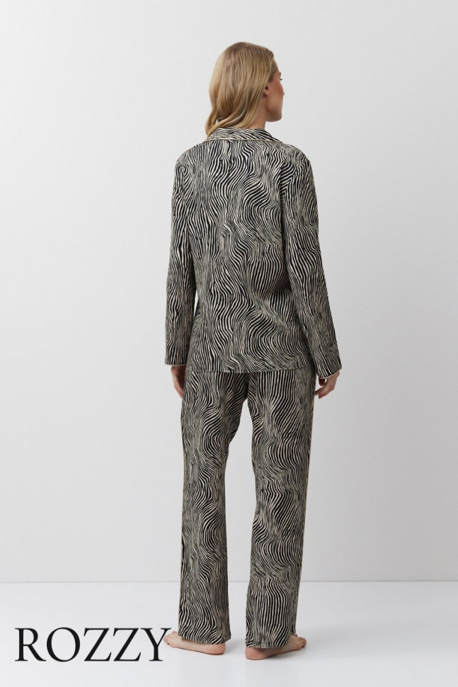 Пижама вискозная Aruelle Linna черный/мокка