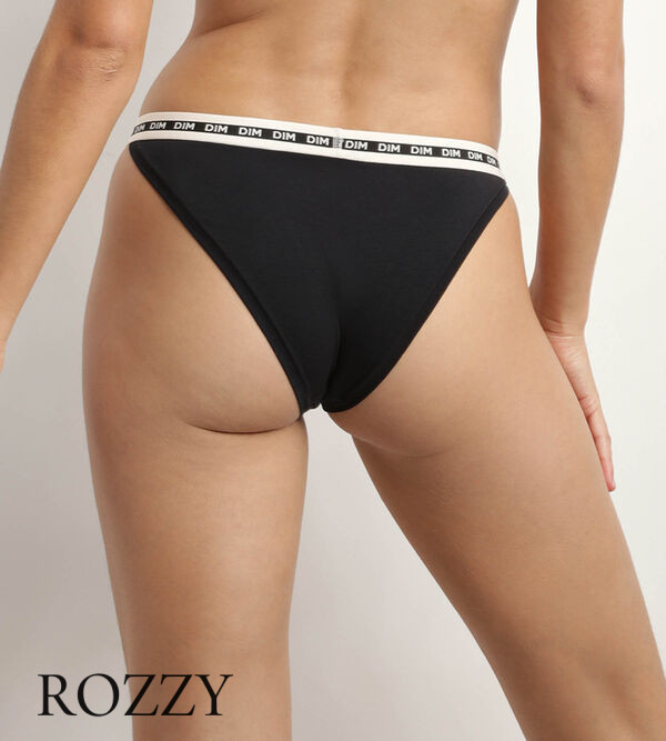 Трусы бразильяна хлопковые DIM Icons Seamless 0DD5 черный