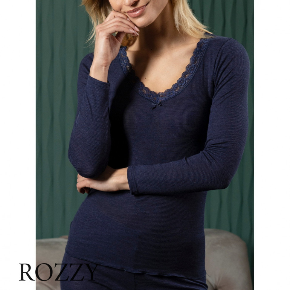 Фуфайка шерстяная Nina Von C Wool Silk 29470846 синий