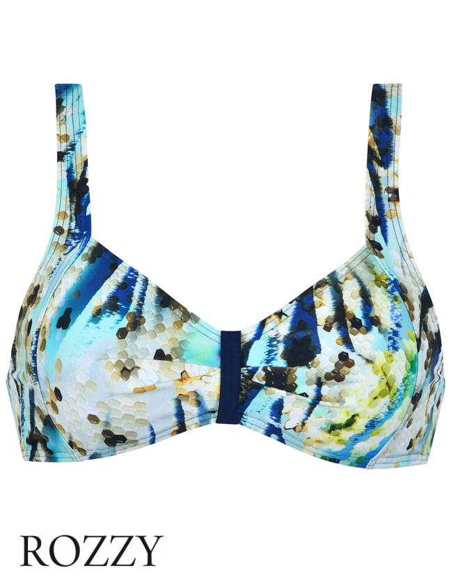 Бюстгальтер купальный Naturana 77049 синий/аква/морской Ф