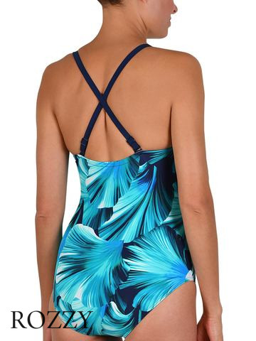 Купальник слитный Naturana 73249 синий набивной Ф