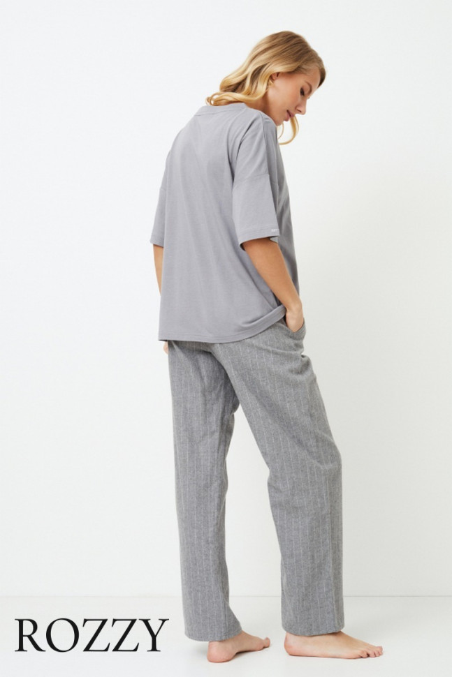 Пижама фланелевая Aruelle Cory серый