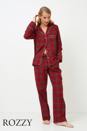 Пижама фланелевая Aruelle Holly бургундское вино