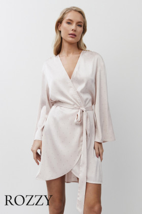 Халат атласный Aruelle Gwen светло-розовый