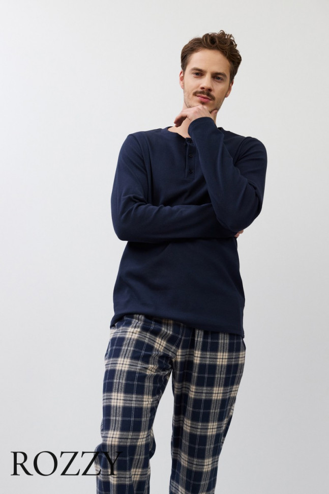 Пижама мужская Aruelle Luc темно-синий/бежевый