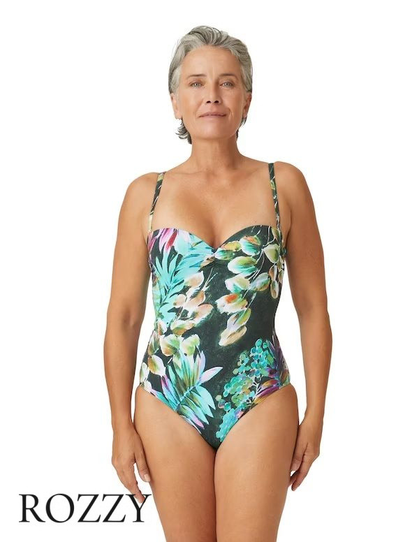 Купальник слитный Naturana 73430 мох/аква/морской Ф