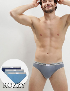 Трусы слипы мужские DIM 09B8 джинсовый/серый/синий