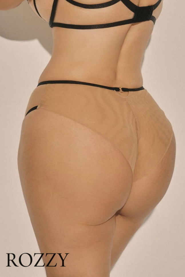 Трусы слипы Kinga Naked P-1140/2 бежевый/черный/красный