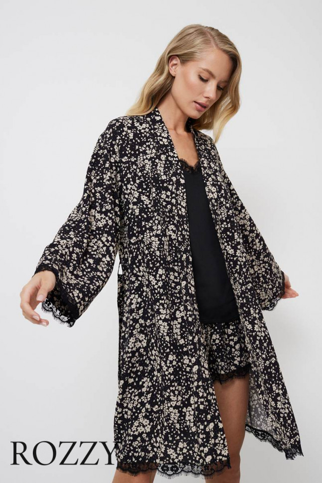 Халат вискозный Aruelle Eli черный