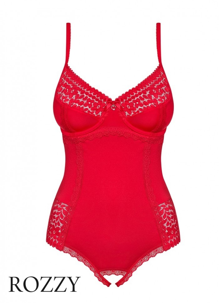 Боди Obsessive Jolierose Teddy красный 