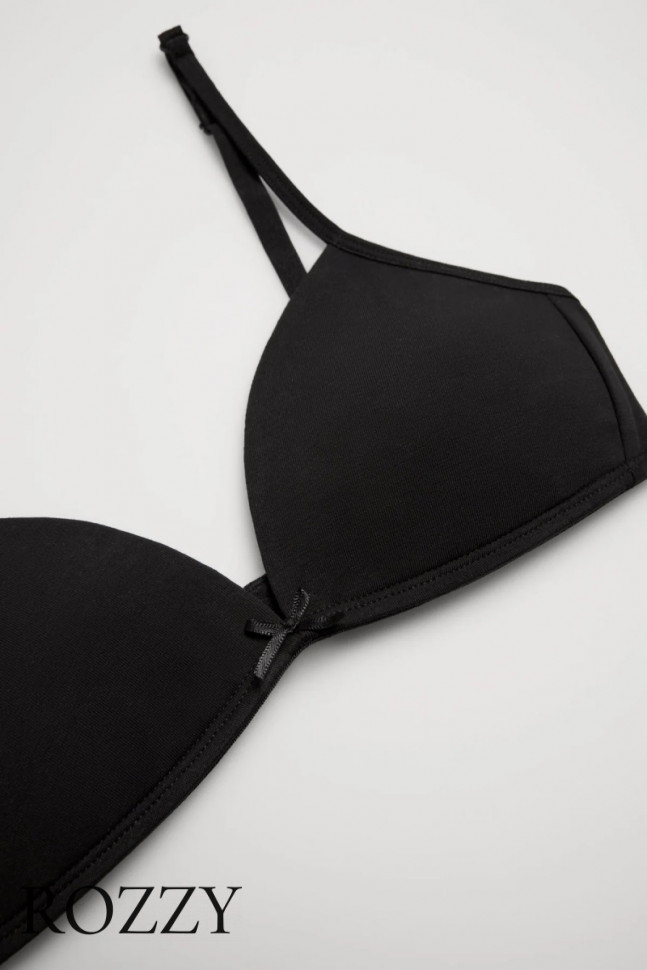 Бюстгальтер без косточек хлопковый Ysabel Mora 18802 черный