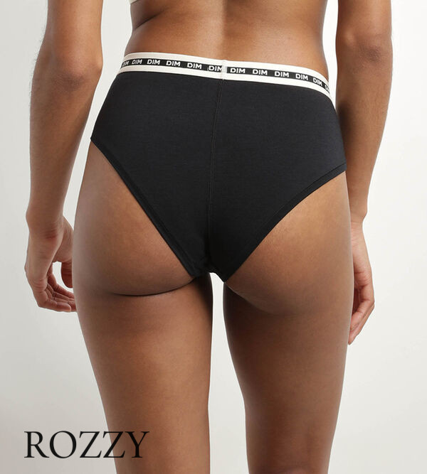 Трусы хипстеры хлопковые DIM Icons Essential 0DCO черный