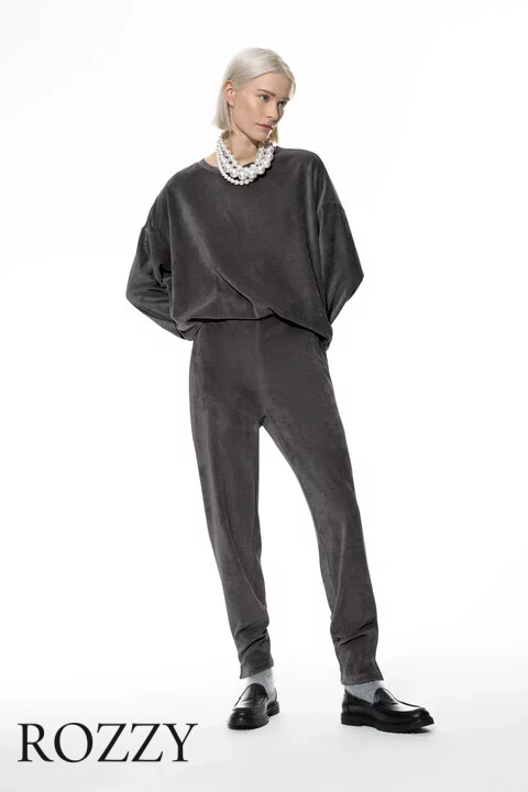 Джемпер домашний велюровый Mey Velvet Dream 1210021 серый