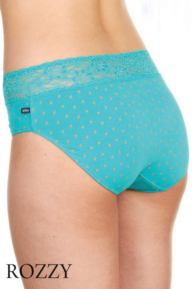 Трусы классика хлопковые Key LPC 955 A22 бирюзовый/оранжевый (уп.2шт.) 