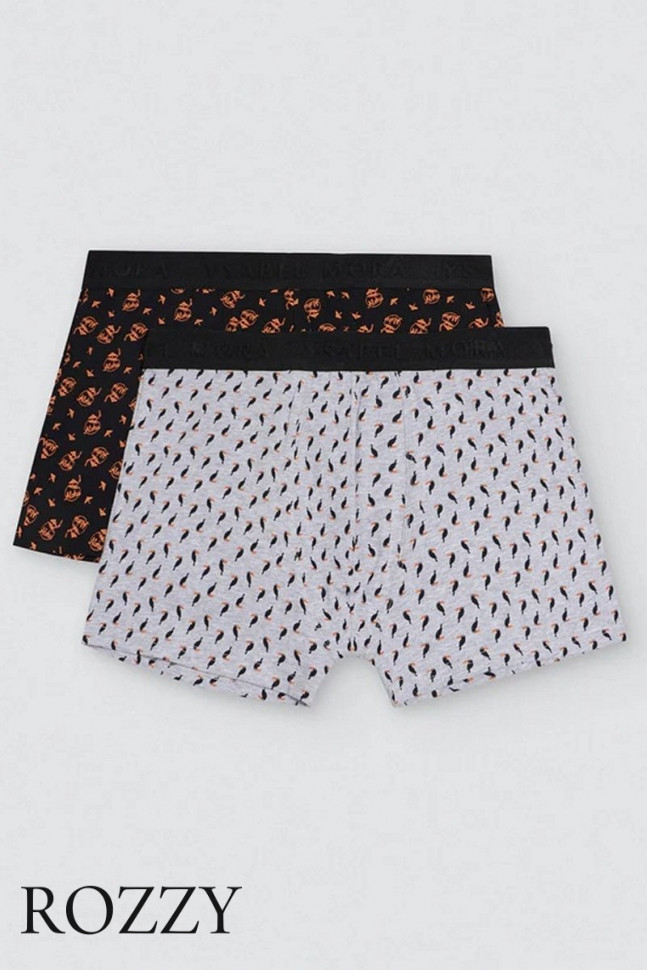 Трусы шорты мужские Ysabel Mora 20392 светло-серый/черный (уп.2шт.)