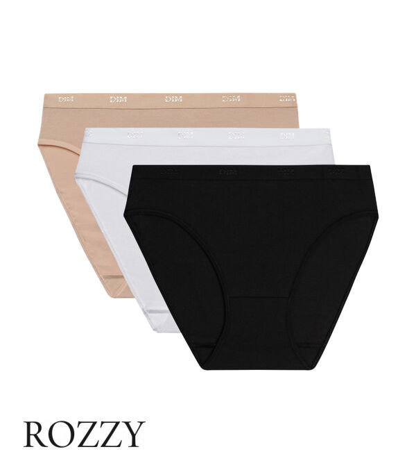 Трусы слипы хлопковые DIM Les Pockets Eco 4H00/3 белый/телесный/черный (уп.3шт.)