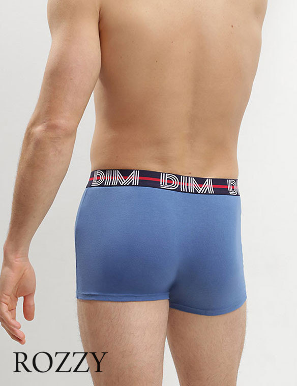 Трусы шорты мужские DIM 01QU красный/темно-синий/синий (уп.3шт.)