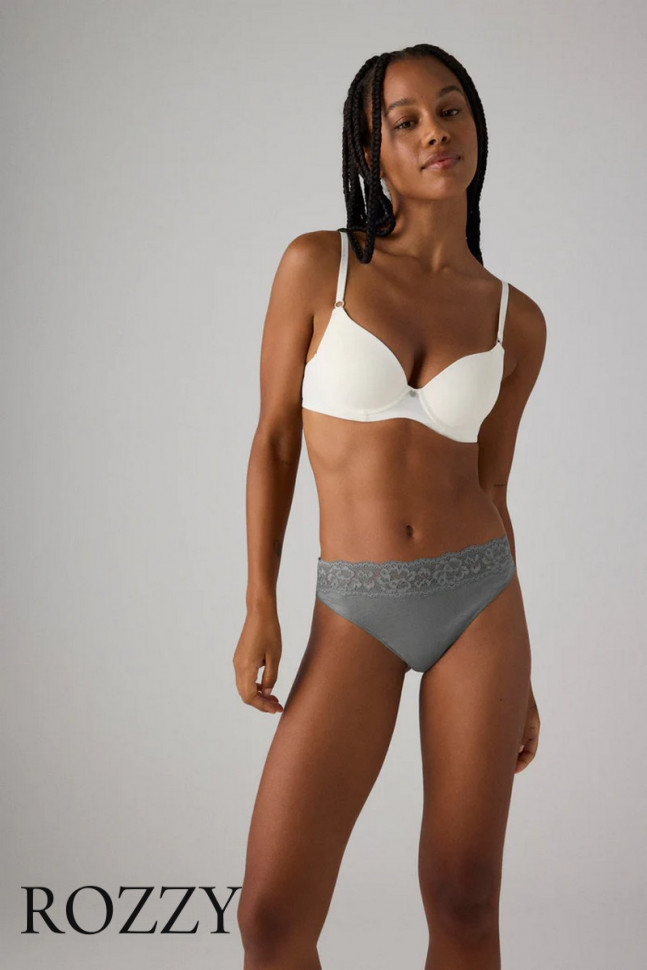 Трусы стринги хлопковые Ysabel Mora 19032 серо-зеленый