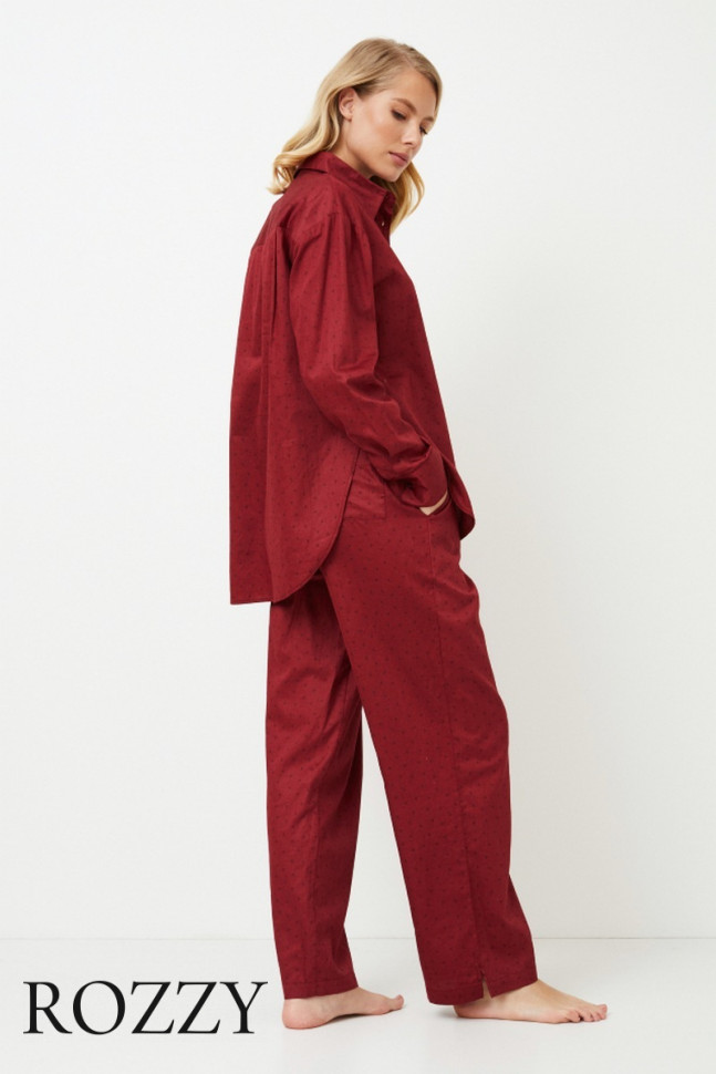 Пижама хлопковая Aruelle Vittoria бургундское вино