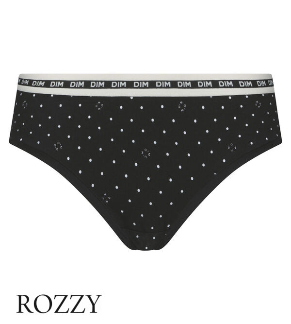 Трусы хипстеры хлопковые DIM Icons Essential 0DCO черный набивной