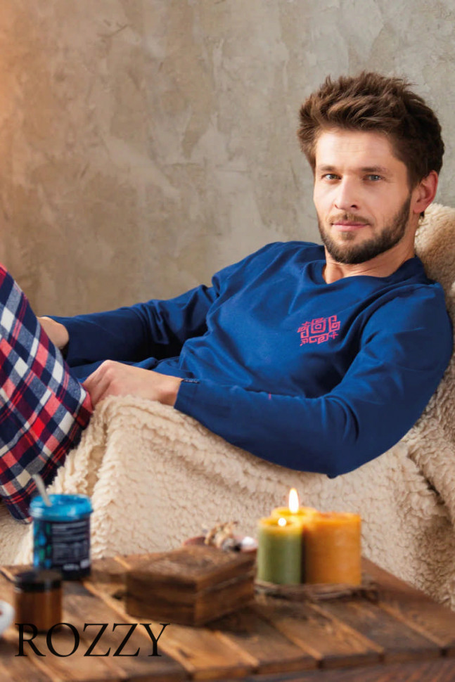 Пижама мужская Key MNS 613 темно-синий/коралловый