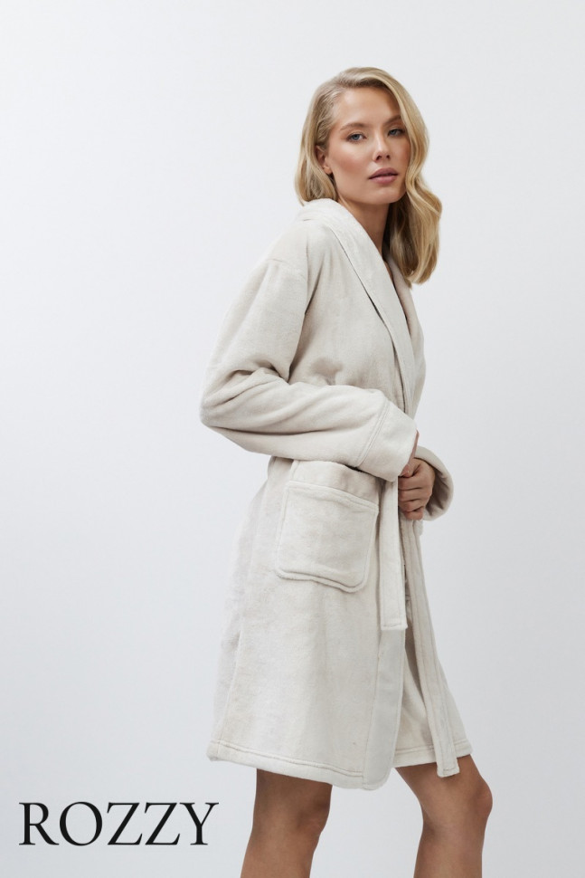 Халат флисовый Aruelle Eva Beige (Creme) светло-бежевый