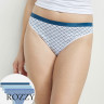 Трусы стринги хлопковые DIM Les Pockets Cotton 4C19 геометрия голубой (уп.3шт.)