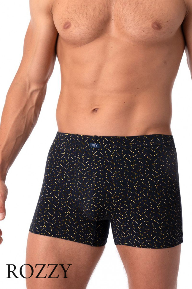 Трусы шорты мужские Key MXH 948 черный/желтый