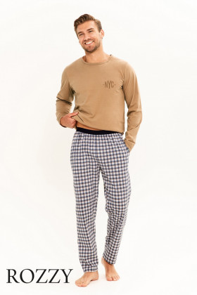 Пижама мужская Taro Rob 3298 бежевый/серый