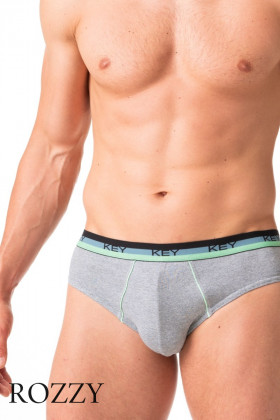 Трусы слипы мужские Key MPP 188 A24 светло-серый/черный (уп.2шт.)