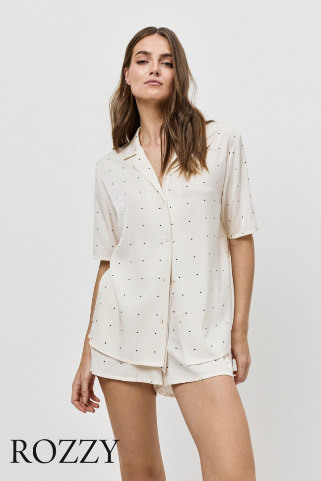 Пижама вискозная с шортами Aruelle Alba экрю