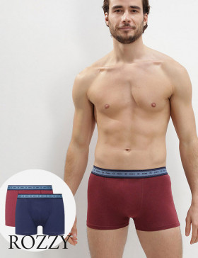 Трусы шорты мужские DIM 0DI3 красный/синий (уп.2шт.)