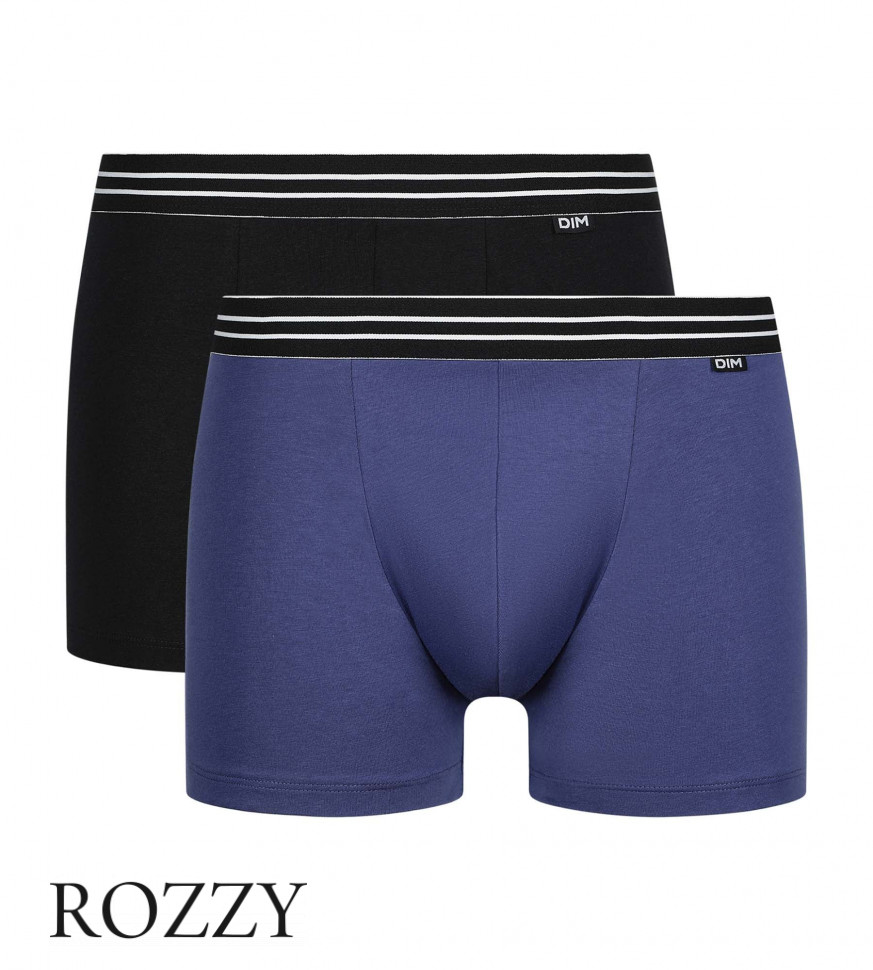 Трусы шорты мужские DIM 6578/2 синий/черный (уп.2шт.)