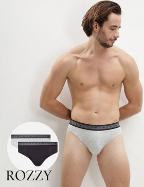 Трусы слипы мужские DIM 0DI4 черный/серый (уп.2шт.)