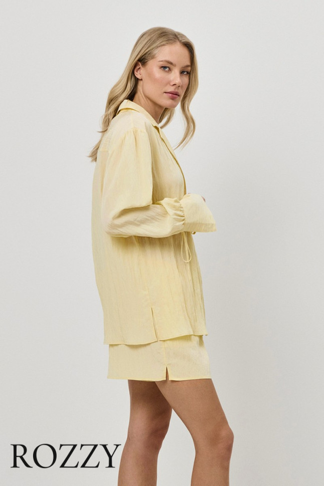 Пижама вискозная с шортами Aruelle Solara Set желтый