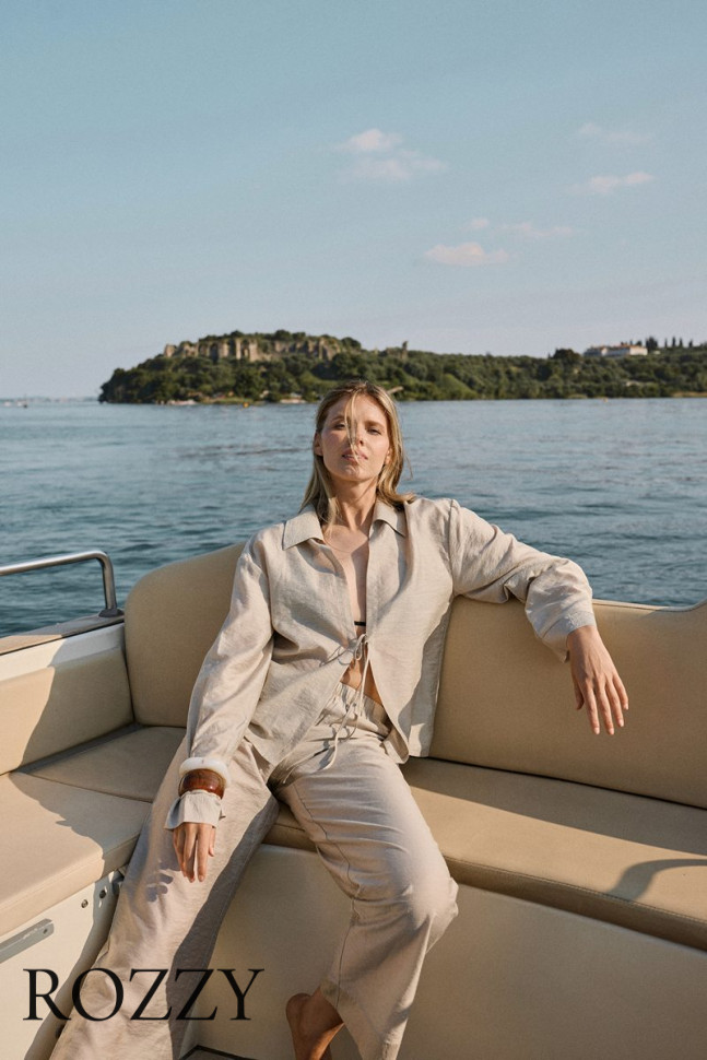 Костюм домашний Aruelle Breeze Set бежево-серый