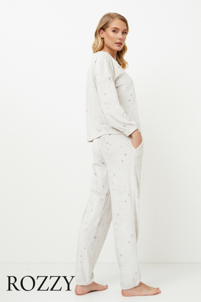 Костюм домашний велюровый Aruelle Meredith светло-серый