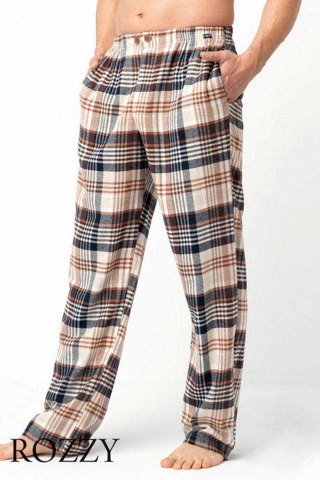 Брюки домашние мужские Key MHT 443 бежевый/графитовый