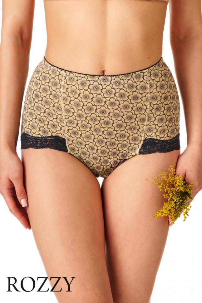 Трусы макси корректирующие хлопковые Key LPM 753 черный/бежевый (уп.2шт.)