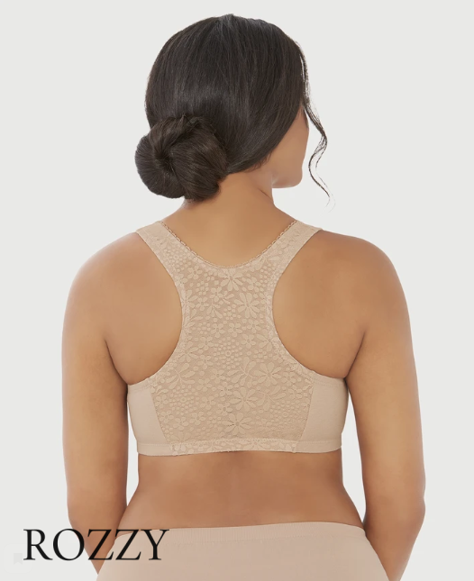 Бюстгальтер рейсербэк без косточек хлопковый спереди застежка Glamorise GI1908 кофе