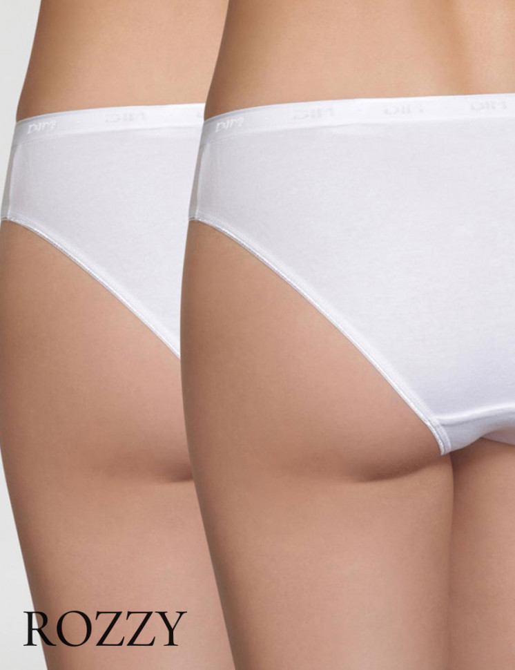 Трусы слипы хлопковые DIM Coton Bio 4D97 белый (уп.2шт.)