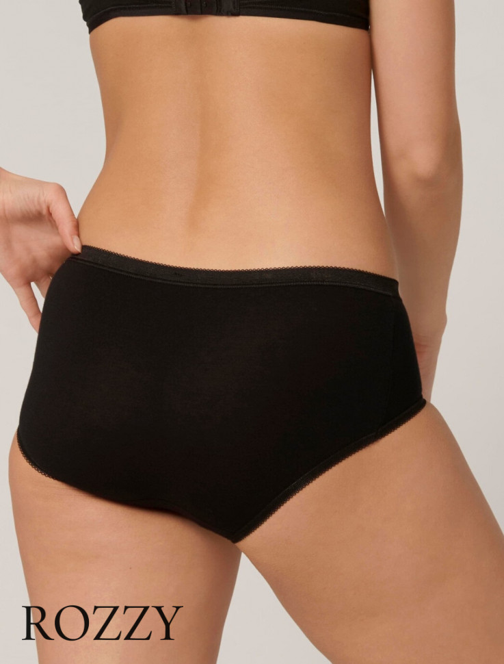 Трусы классика хлопковые Sloggi Basic+ Midi 3P черный (уп.3шт.)